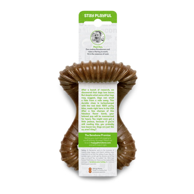 !Benebone Dental Chew Durable Dog Chew Toy Bacon, 1ea/SM
